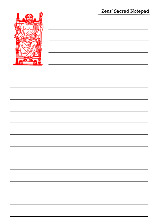 Zeus' sacred notepad - Book interior 1