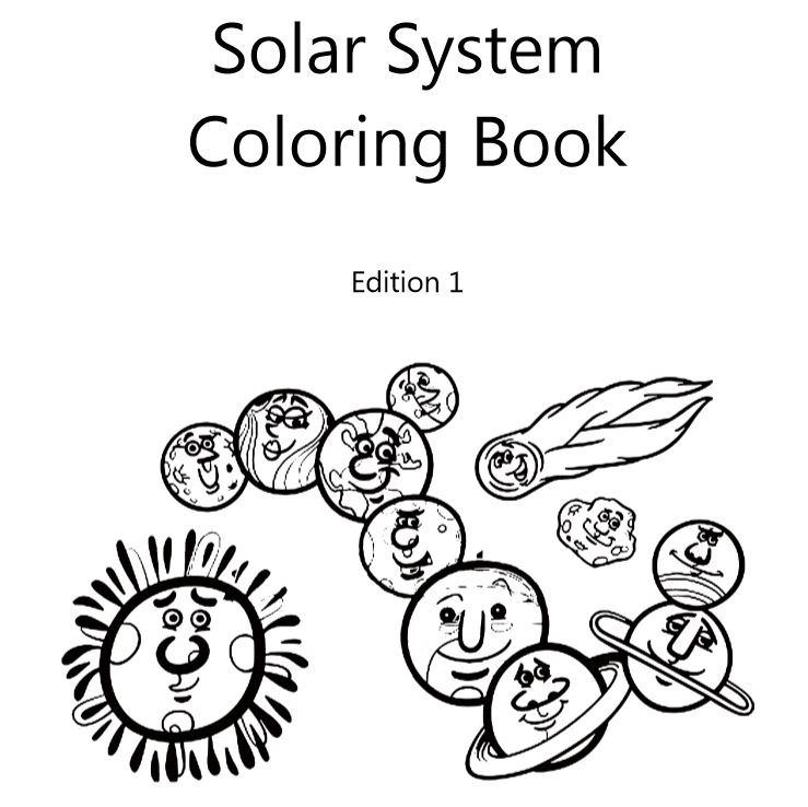 Solar system coloring book - Book interior 1