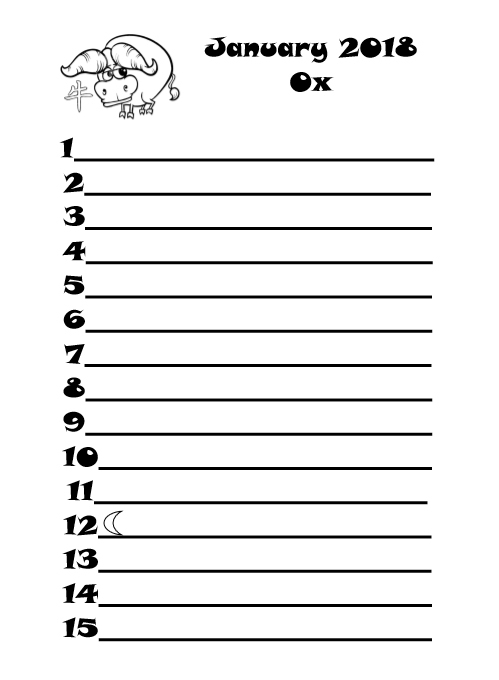 2018 Chinese Signs Calendar - Year Of The Dog - Book interior 7